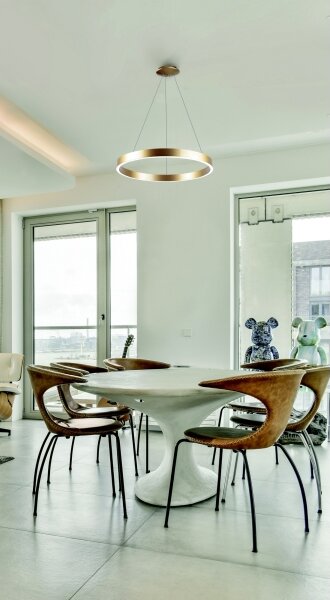 Azzardo AZ5045 - Lustră LED dimabilă pe cablu MARCO LED/50W/230V auriu + + telecomandă