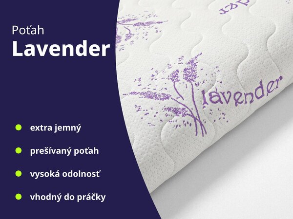 Saltea cu arcuri individuale și cocos Dax 80x200x24 - husă Lavender