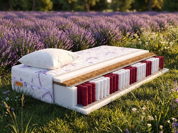 Saltea cu arcuri individuale și cocos Dax 80x200x24 - husă Lavender