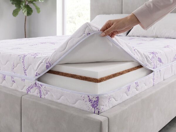 Saltea cu arcuri individuale și cocos Dax 80x200x24 - husă Lavender