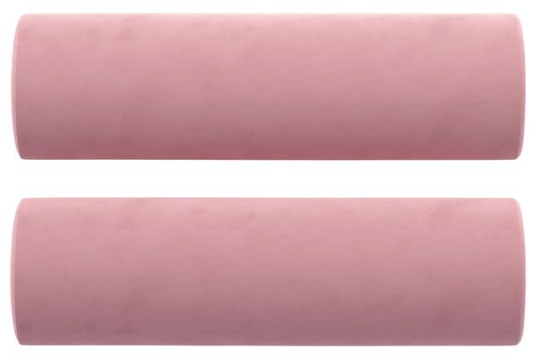 Perne decorative, 2 buc., roz, Ø15x50 cm, catifea
