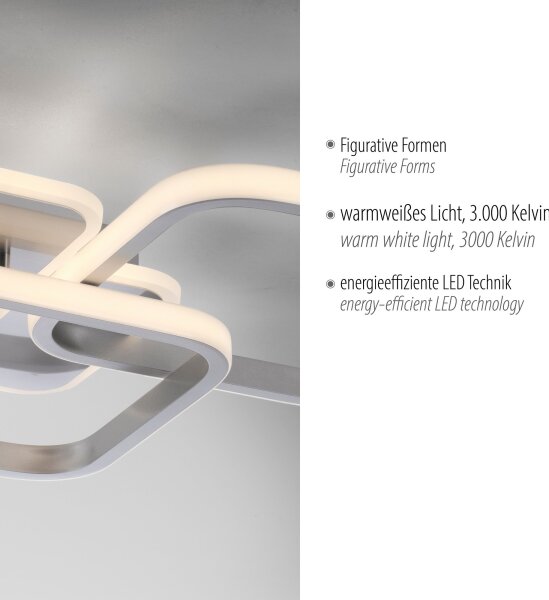 Plafonieră LED/36W/230V crom mat Leuchten Direkt 14117-55