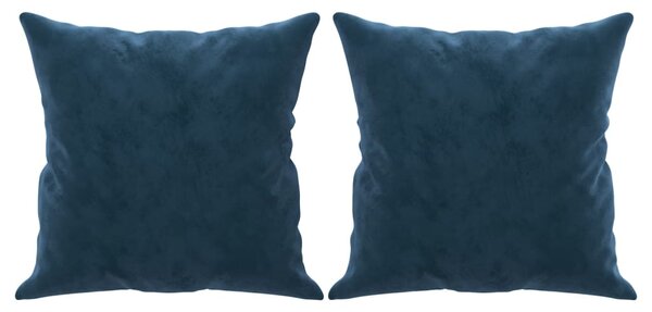 Perne decorative, 2 buc., albastru, 40x40 cm, catifea