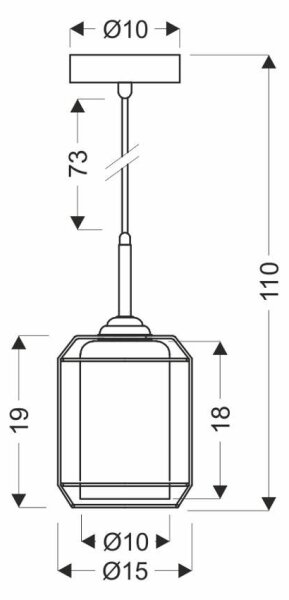 Lustră pe cablu JONERA 1xE27/40W/230V negru