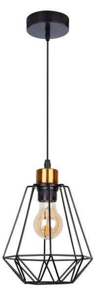 Lustră pe cablu PRIMO 1xE27/60W/230V negru/auriu