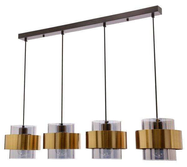 Lustră pe cablu SPIEGA 4xE27/60W/230V auriu/negru