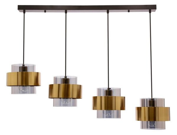 Lustră pe cablu SPIEGA 4xE27/60W/230V auriu/negru