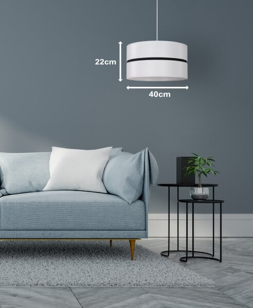 Lustră pe cablu Duolla DUO 1xE27/15W/230V d. 40 cm alb/negru