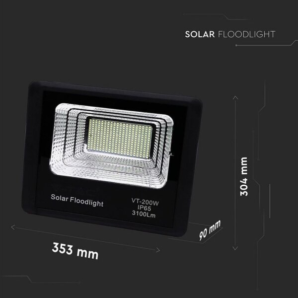 Proiector solar LED exterior 40W, 10V, IP65, 6000K, cu telecomandă