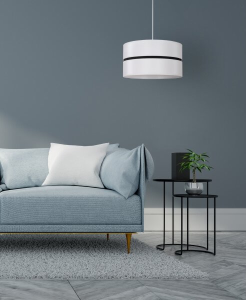 Lustră pe cablu Duolla DUO 1xE27/15W/230V d. 40 cm alb/negru