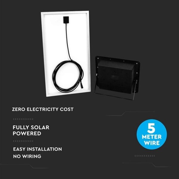 Proiector solar LED exterior 40W, 10V, IP65, 6000K, cu telecomandă
