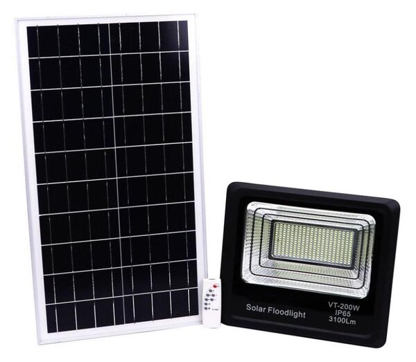 Proiector solar LED exterior 40W, 10V, IP65, 6000K, cu telecomandă