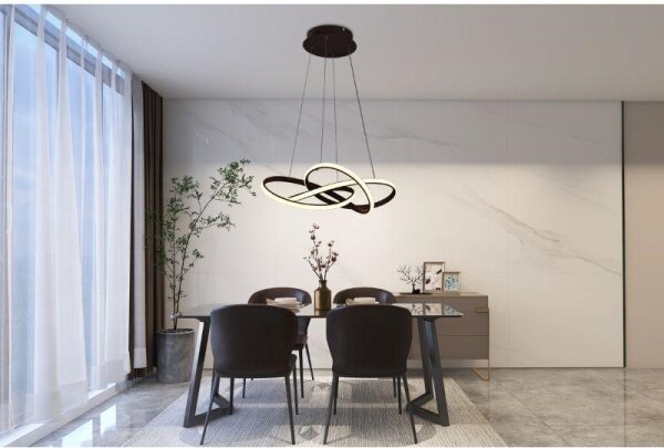 Lustră LED dimabilă pe cablu LED/65W/230V 3000-6500K maro + telecomandă