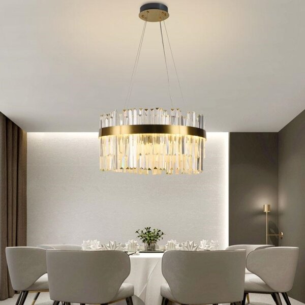 Lustră LED dimabilă pe cablu LED/70W/230V 3000-6500K auriu + telecomandă