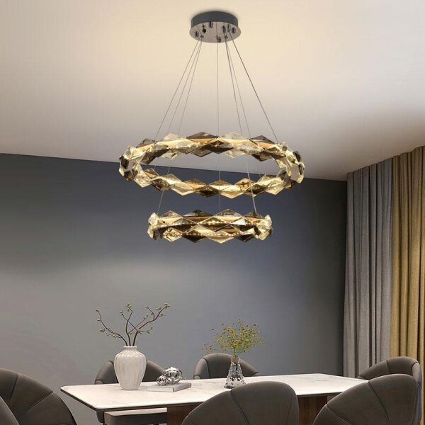 Lustră LED dimabilă pe cablu LED/65W/230V 3000-6500K crom + telecomandă
