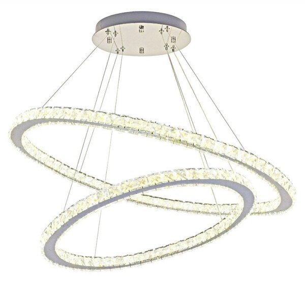 Lustră LED dimabilă pe cablu LED/160W/230V 3000-6500K argintiu + telecomandă