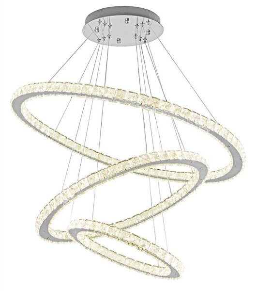 Lustră LED dimabilă pe cablu LED/210W/230V 3000-6500K argintiu + telecomandă