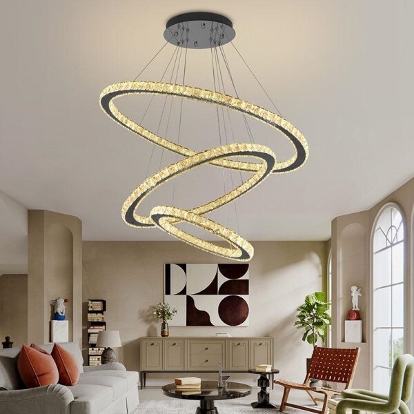 Lustră LED dimabilă pe cablu LED/210W/230V 3000-6500K argintiu + telecomandă