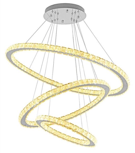 Lustră LED dimabilă pe cablu LED/210W/230V 3000-6500K argintiu + telecomandă