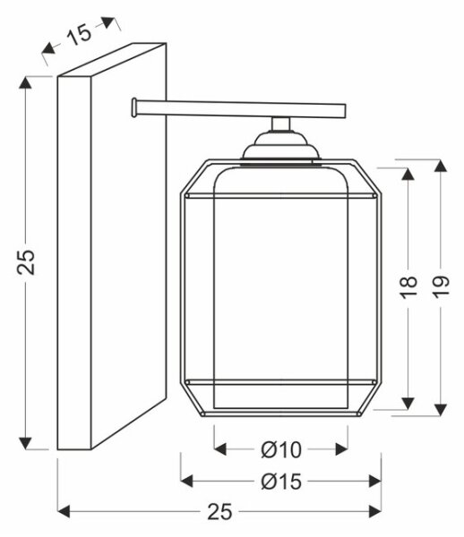 Lampă de perete JONERA 1xE27/40W/230V negru