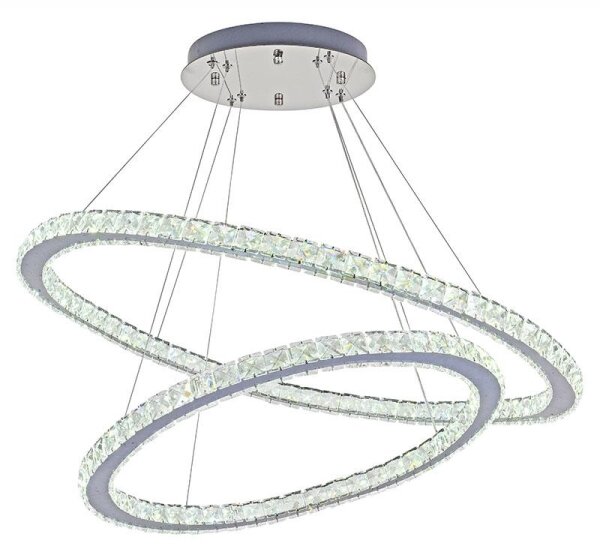 Lustră LED dimabilă pe cablu LED/160W/230V 3000-6500K argintiu + telecomandă