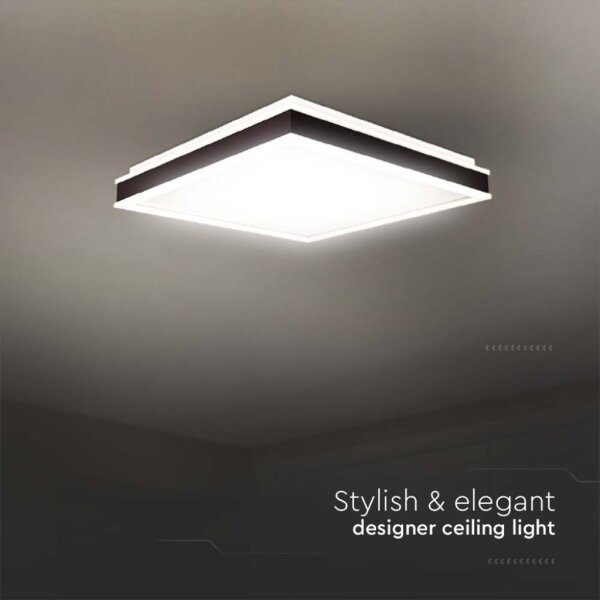 Plafonieră LED/18W/230V 4000K 35x35 cm negru