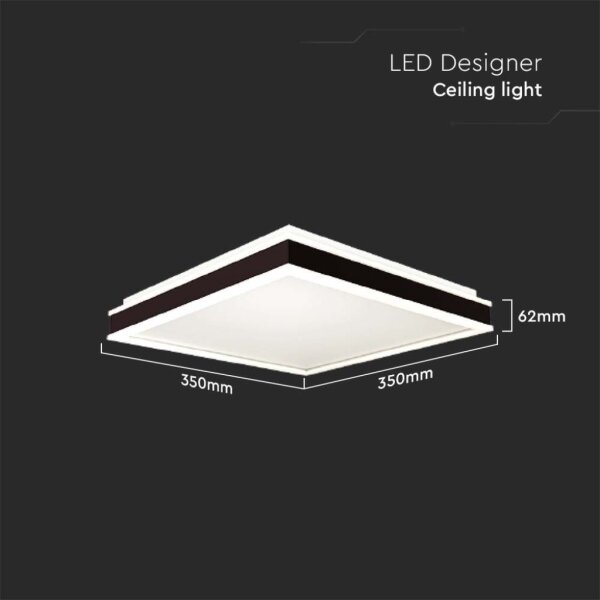 Plafonieră LED/18W/230V 4000K 35x35 cm negru