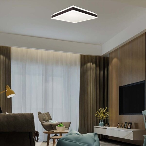 Plafonieră LED/18W/230V 4000K 35x35 cm negru