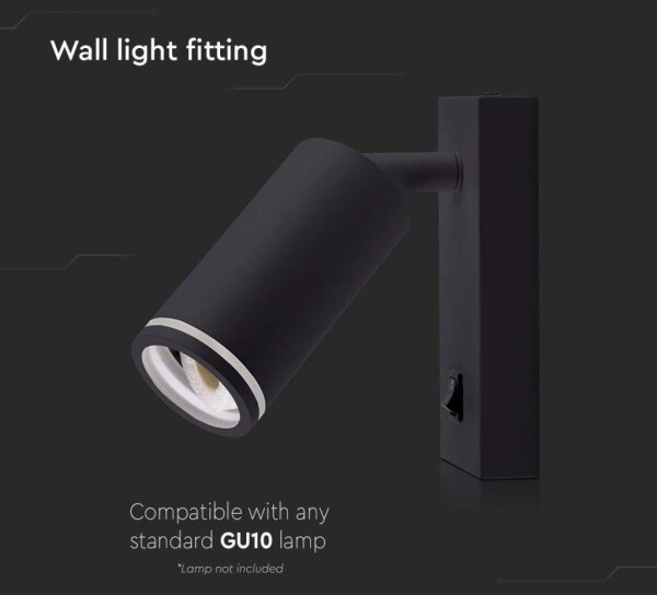 Spot de perete 1xGU10/35W/230V negru