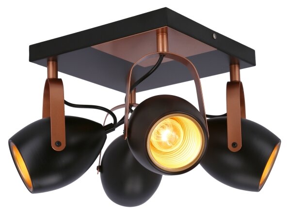 Spot ANICA 4xE14/40W/230V negru/cupru