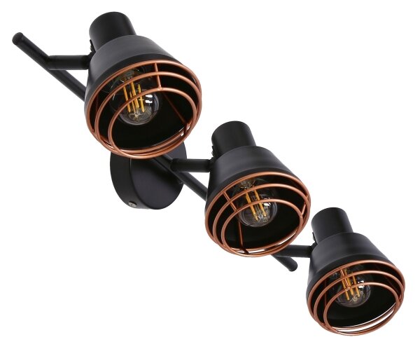 Spot NERIA 3xE14/40W/230V negru/cupru