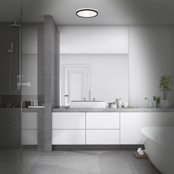 Plafonieră LED pentru baie SLIM LED/19W/230V IP44 negru Briloner 3642-415