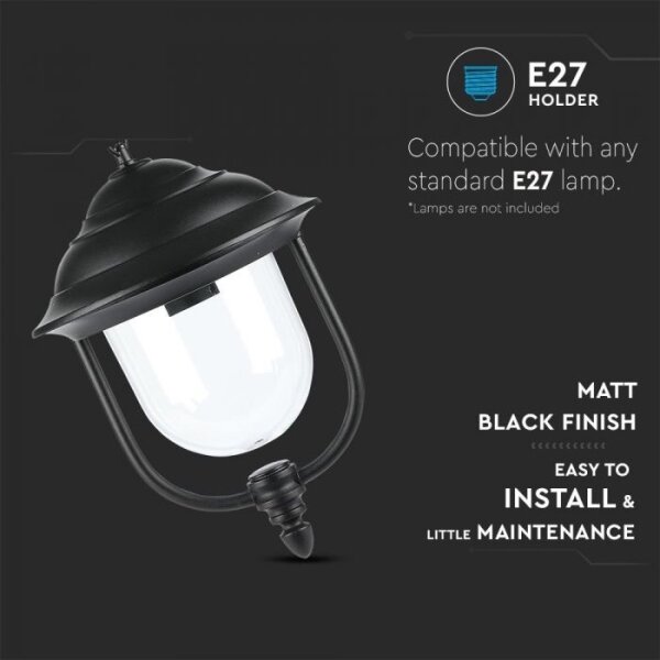 Lustră de exterior pe lanț 1xE27/60W/230V IP44 negru