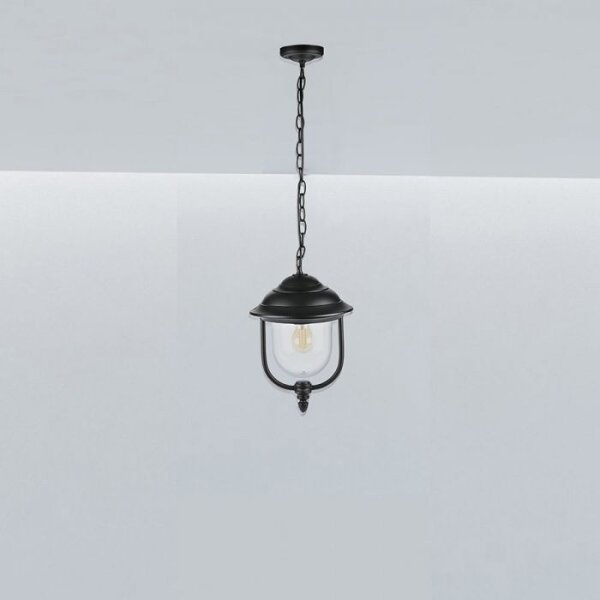 Lustră de exterior pe lanț 1xE27/60W/230V IP44 negru