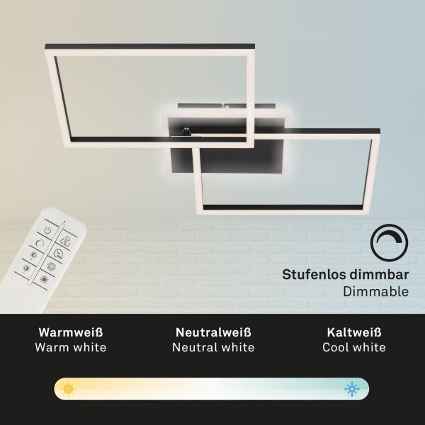 Plafonieră LED dimabilă FRAME LED/40W/230V Briloner 3049-015 + telecomandă
