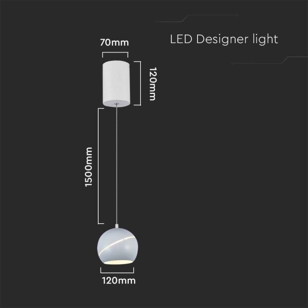 Lustră LED pe cablu LED/8,5W/230V 3000K alb