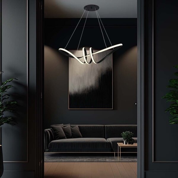 Lustră LED pe cablu LED/24W/230V 3000K negru
