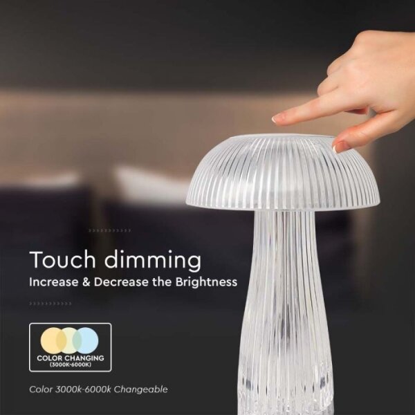 Lampă de birou LED reglabilă, reîncărcabilă, 1W, 5V, 3000-6000K, 1800 mAh, clară