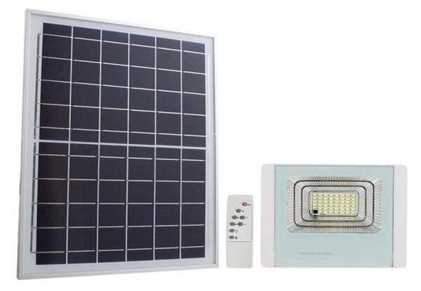 Proiector solar LED exterior 12W, 3,2V, IP65, 4000K cu telecomandă