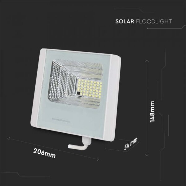 Proiector solar LED exterior 12W, 3,2V, IP65, 4000K cu telecomandă