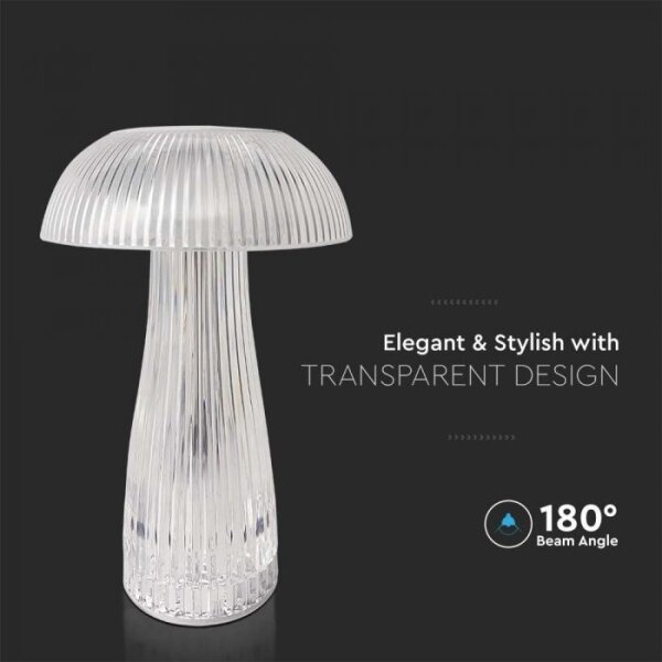Lampă de birou LED reglabilă, reîncărcabilă, 1W, 5V, 3000-6000K, 1800 mAh, clară
