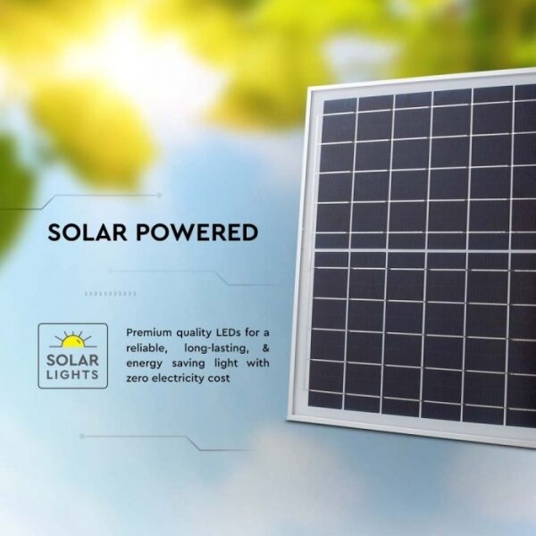 Proiector solar LED exterior 12W, 3,2V, IP65, 6400K cu telecomandă