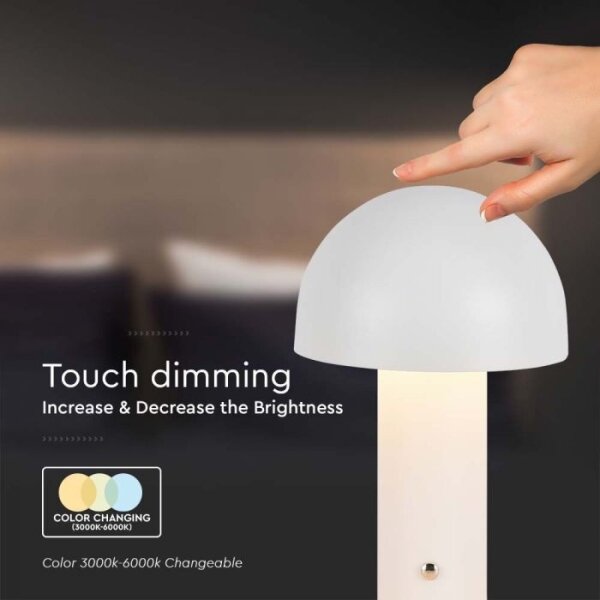 Lampă de birou LED reglabilă, reîncărcabilă, 1W, 5V, 3000-6000K, 1800 mAh, albă