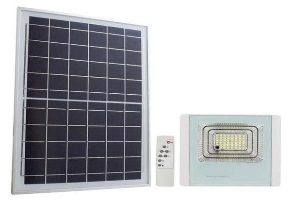 Proiector solar LED exterior 12W, 3,2V, IP65, 6400K cu telecomandă