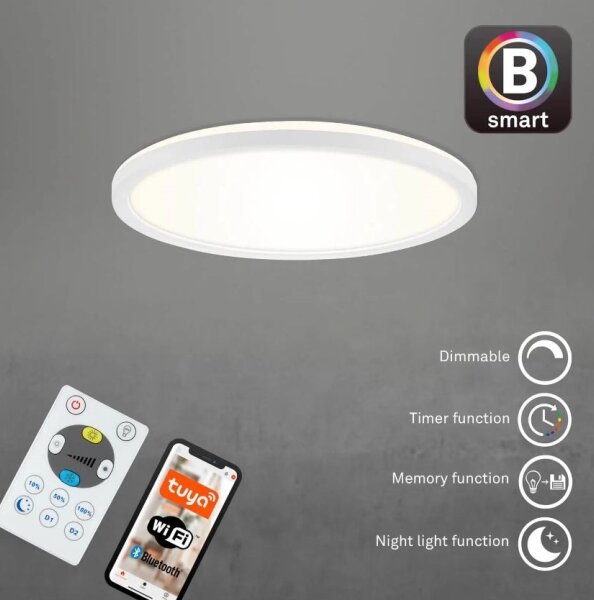 Plafonieră LED dimabilă SLIM LED/18W/230V Wi-Fi Tuya Briloner 7058-016 + telecomandă