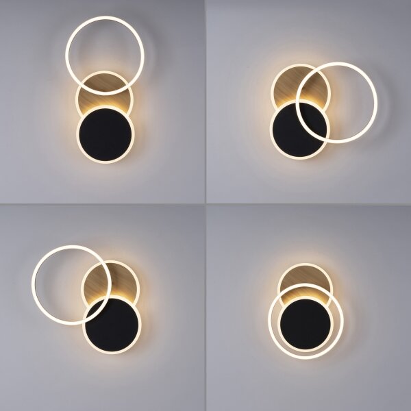 Plafonieră LED SEVENT LED/25,5W/230V negru/maro Leuchten Direkt 14116-78