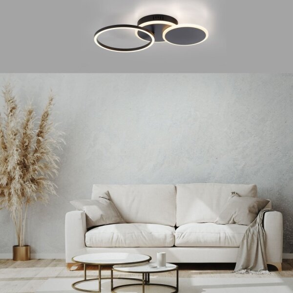 Plafonieră LED SEVENT LED/25,5W/230V negru Leuchten Direkt 14116-18