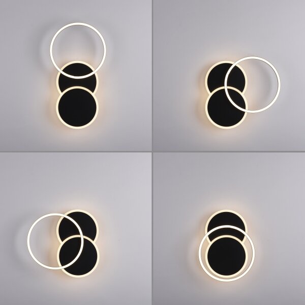 Plafonieră LED SEVENT LED/25,5W/230V negru Leuchten Direkt 14116-18