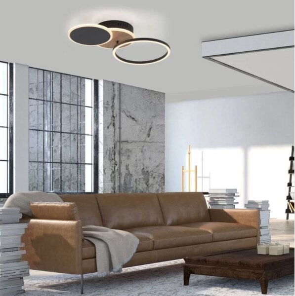 Plafonieră LED SEVENT LED/25,5W/230V negru/maro Leuchten Direkt 14116-78