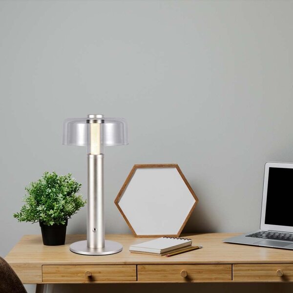 Lampă LED de birou, reglabilă, reîncărcabilă, 1W, 5V, 3000K, 1800 mAh, aurie